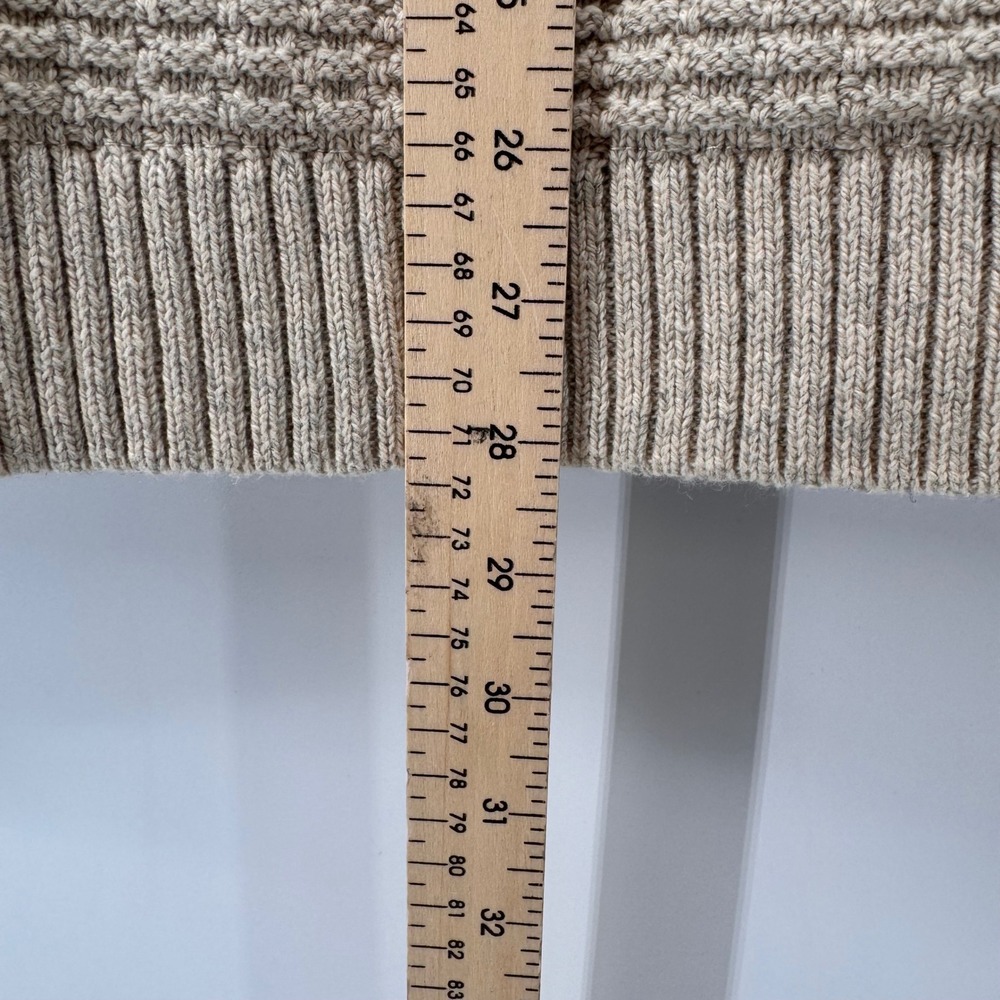 Carbon2Cobalt Cardigan Men Medium Beige Merino Wool Blend Cable Knit Snap Button - Picture 6 of 7
